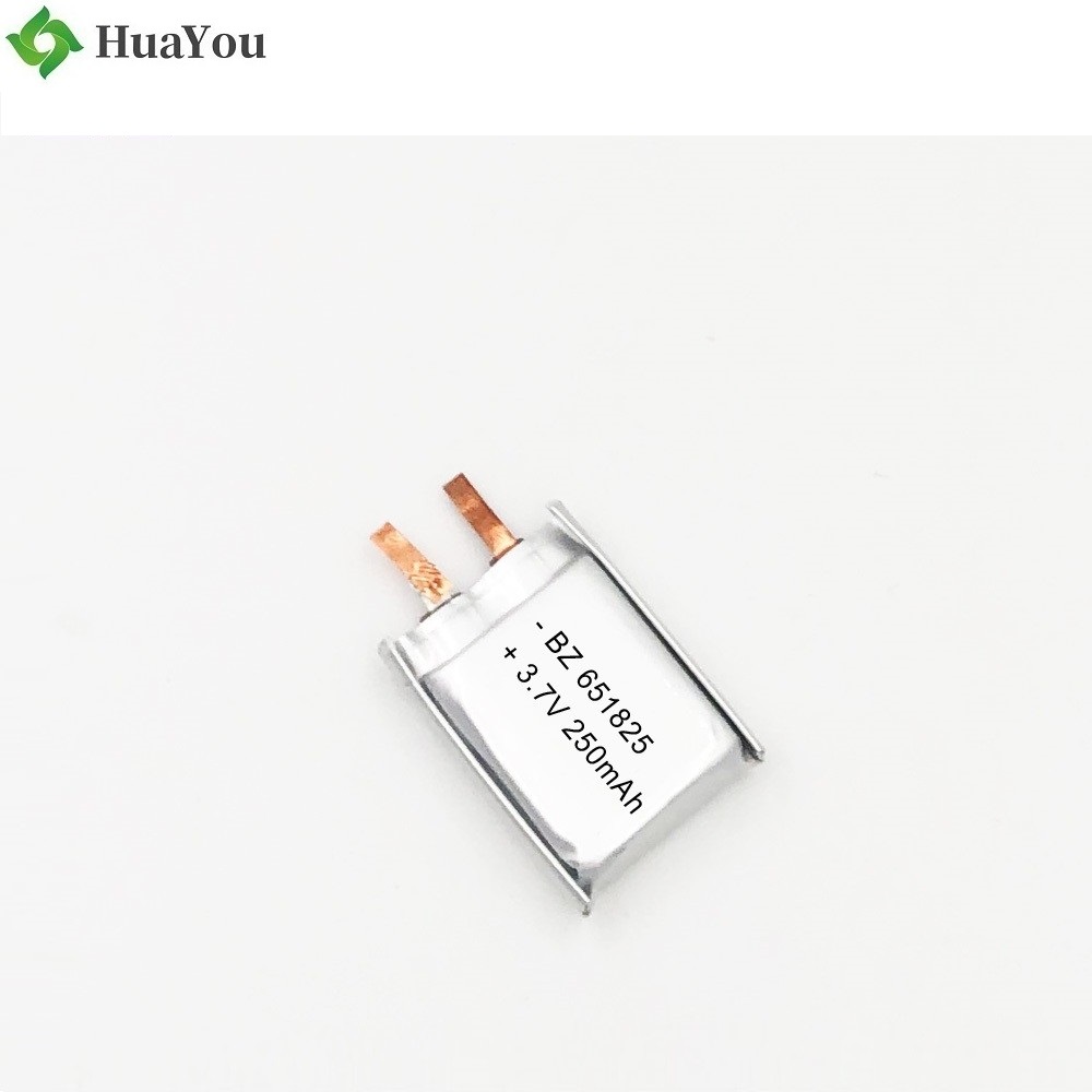 651825 250mAh 3.7V Li-Polymer Battery Cell