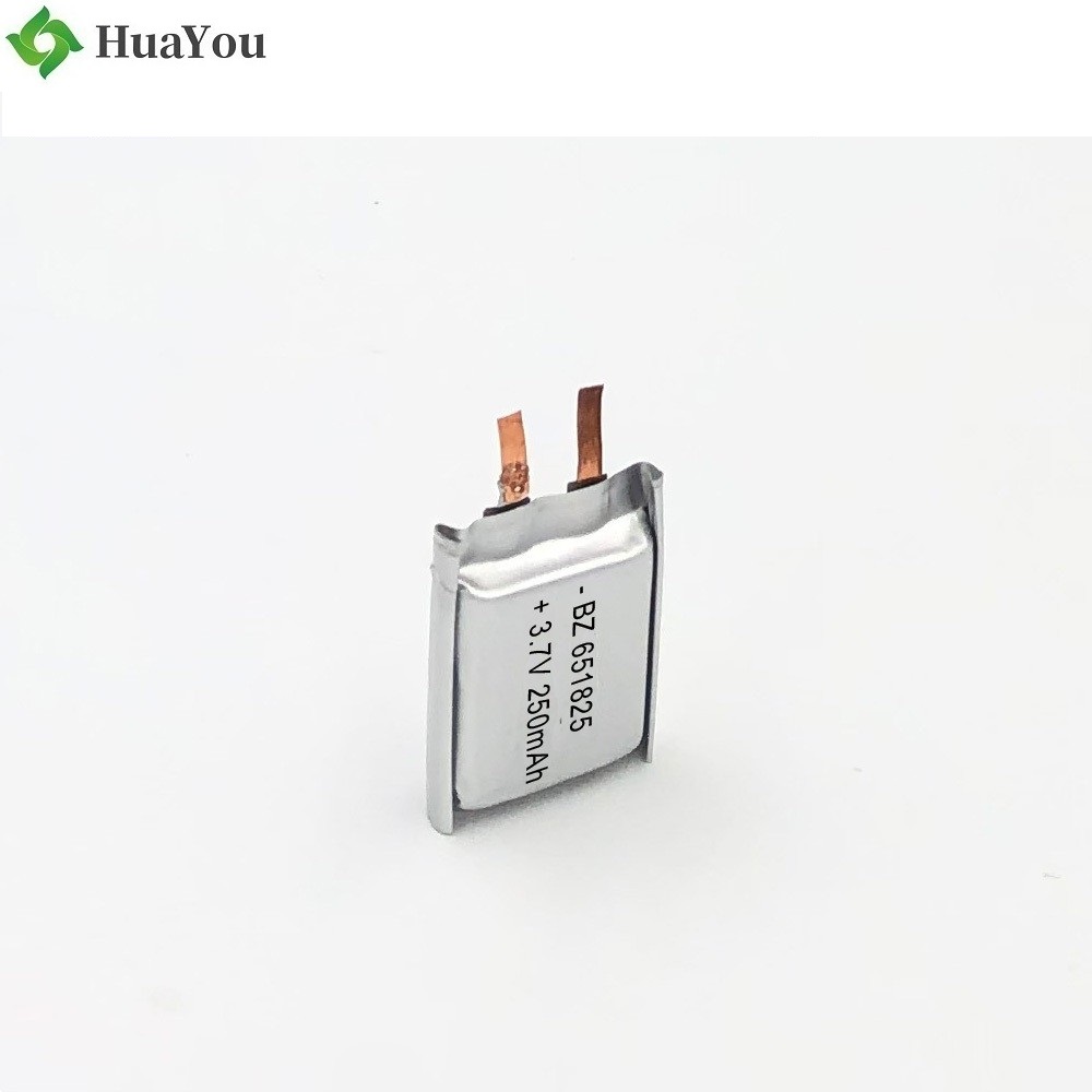 651825 250mAh 3.7V Li-Polymer Battery Cell