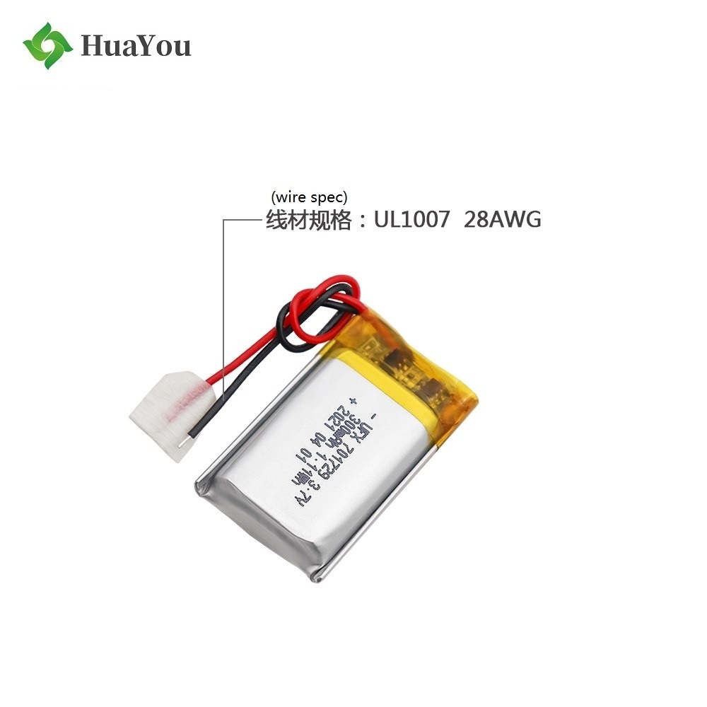 701729 3.7V 300mAh Lithium Polymer Battery