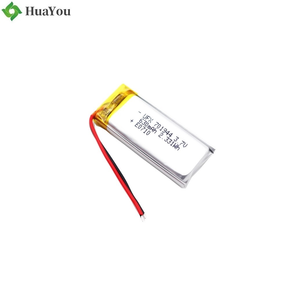 701944 630mAh 3.7V Li-Polymer Battery With Wire