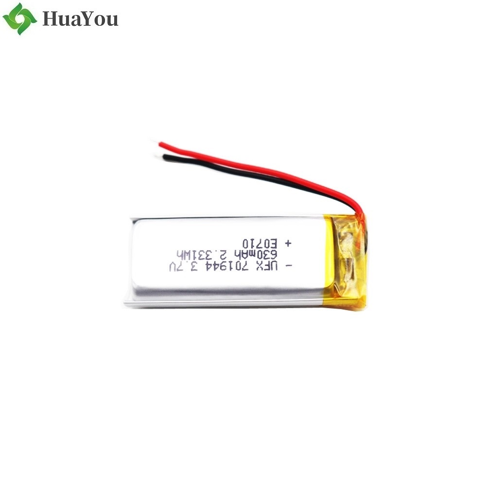 701944 630mAh 3.7V Li-Polymer Battery With Wire
