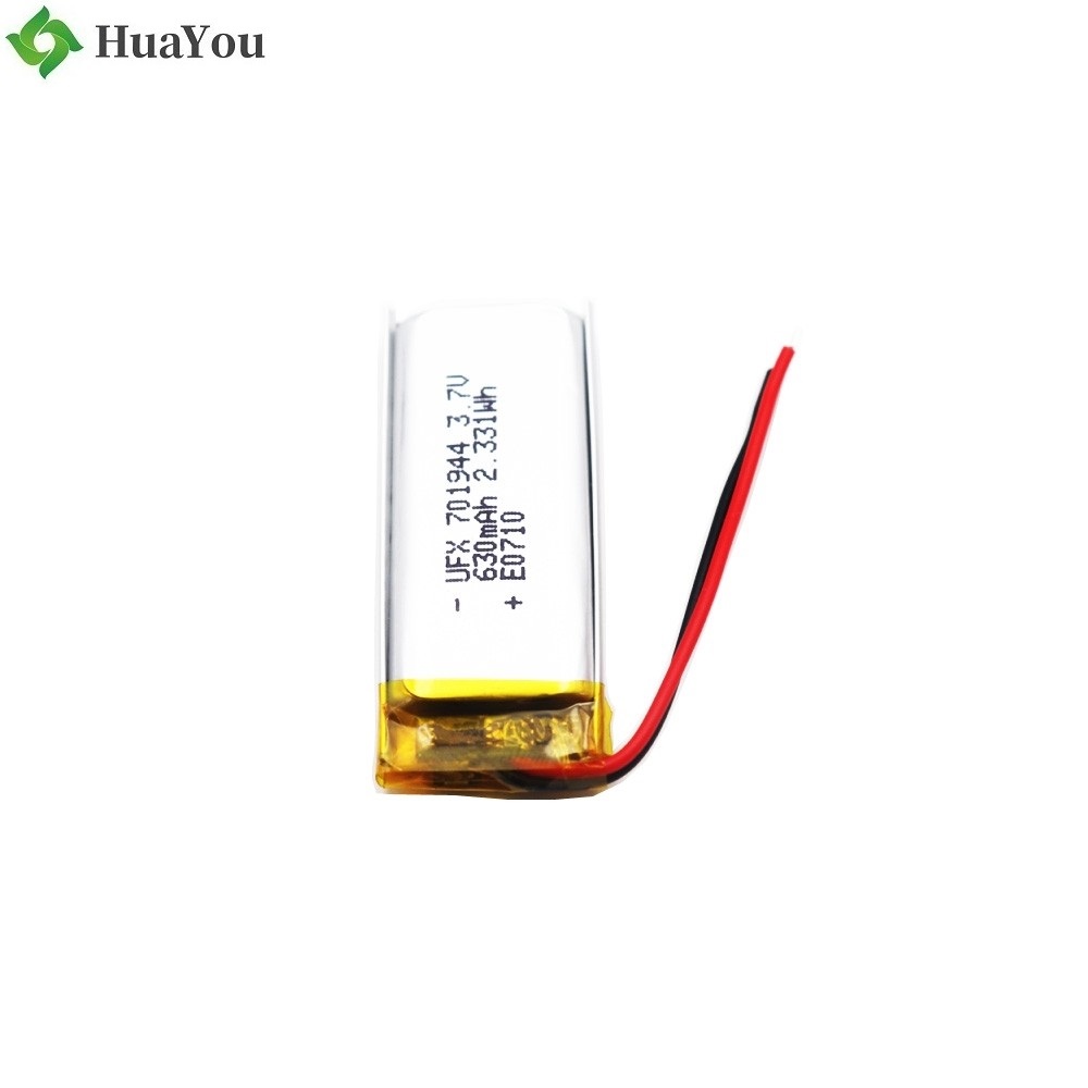 701944 630mAh 3.7V Li-Polymer Battery With Wire