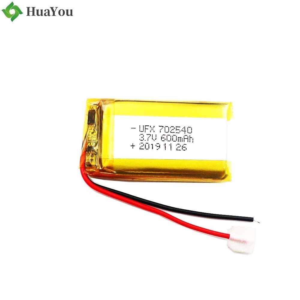702540 600mAh 3.7V Li-Polymer Battery 