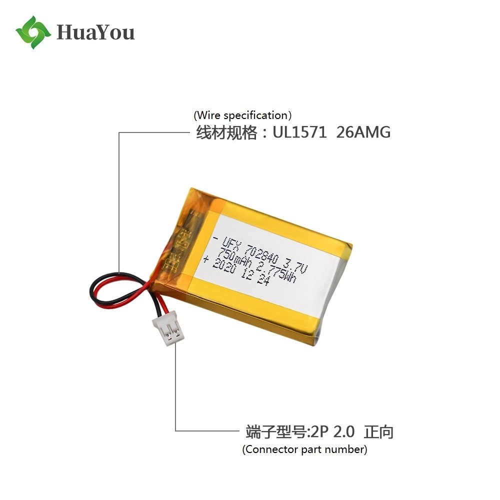 China Best Selling 750mAh Li-Polymer Battery