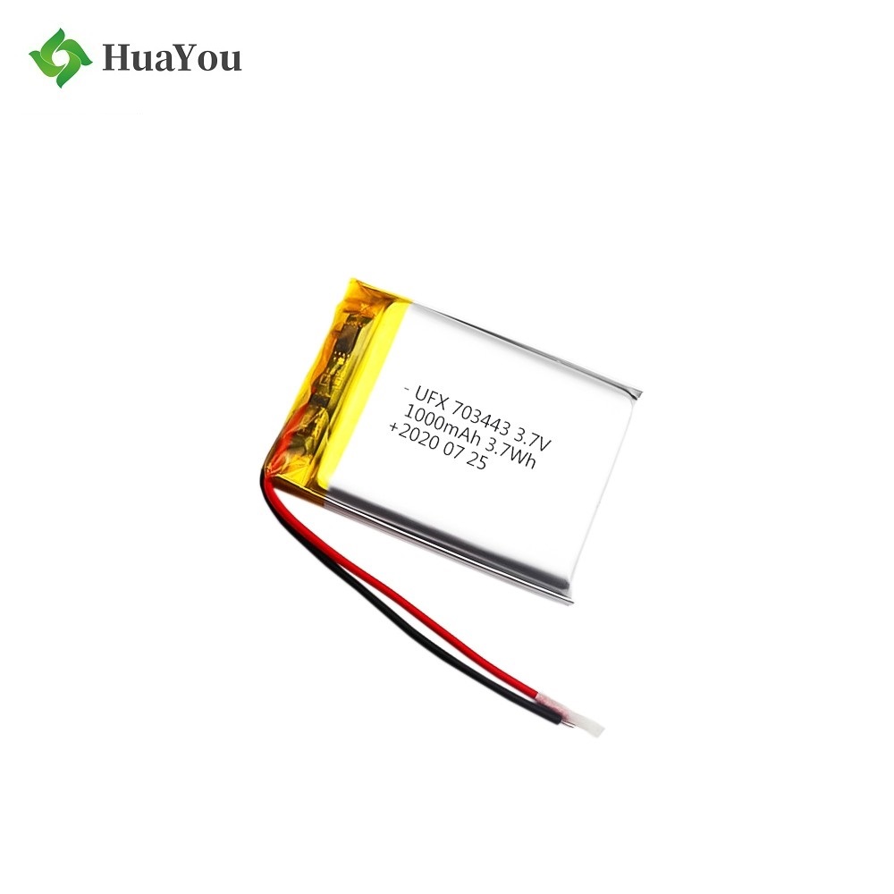 703443 1000mAh 3.7V Li-Polymer Battery