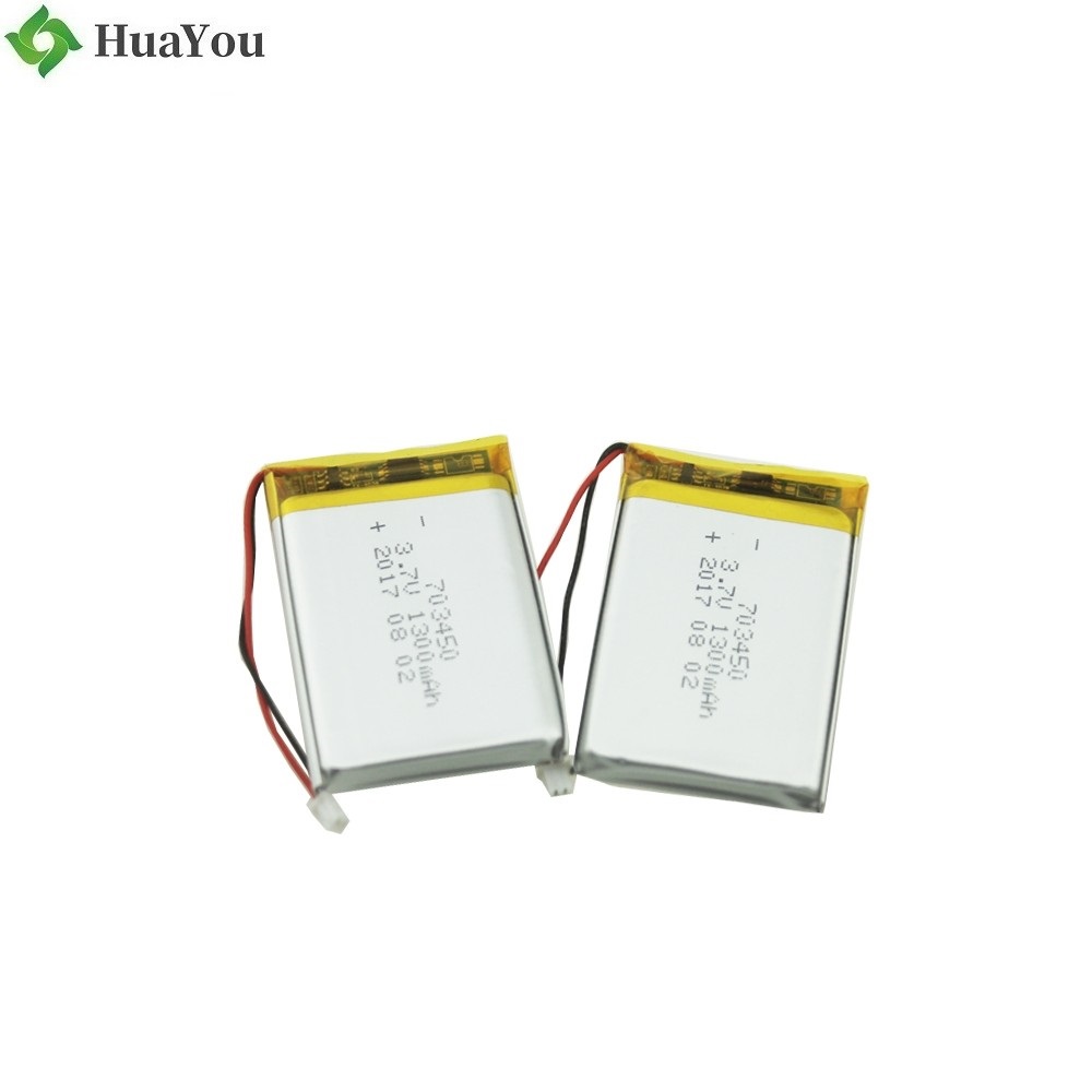 703450 1300mAh 3.7V Rechargeable LiPo Battery