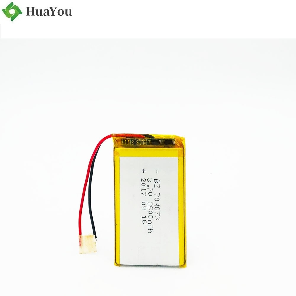 704073 2500mAh 3.7V Rechargeable Battery