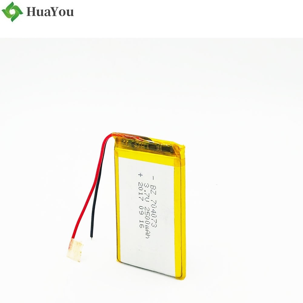 704073 2500mAh 3.7V Rechargeable Battery