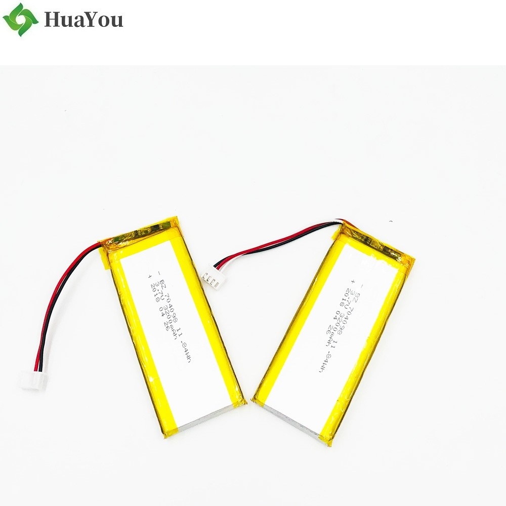 704098 3200mAh 3.7V Polymer Li-ion Battery