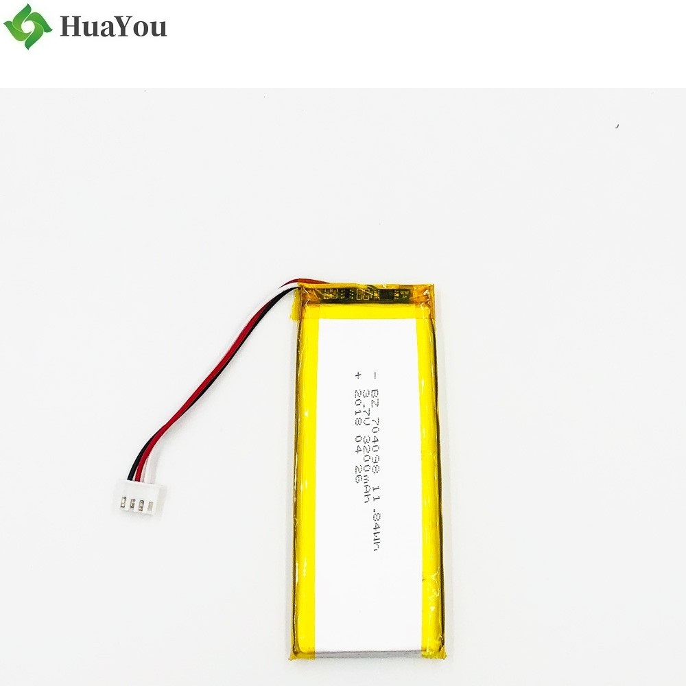 704098 3200mAh 3.7V Polymer Li-ion Battery