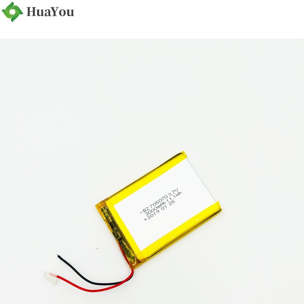 705070 3000mAh 3.7V Rechargeable Lipo Battery