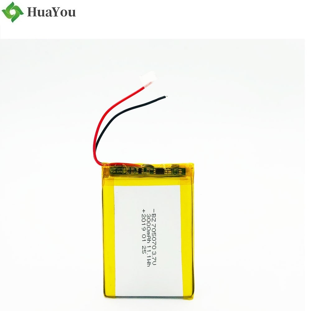 705070 3000mAh 3.7V Rechargeable Lipo Battery