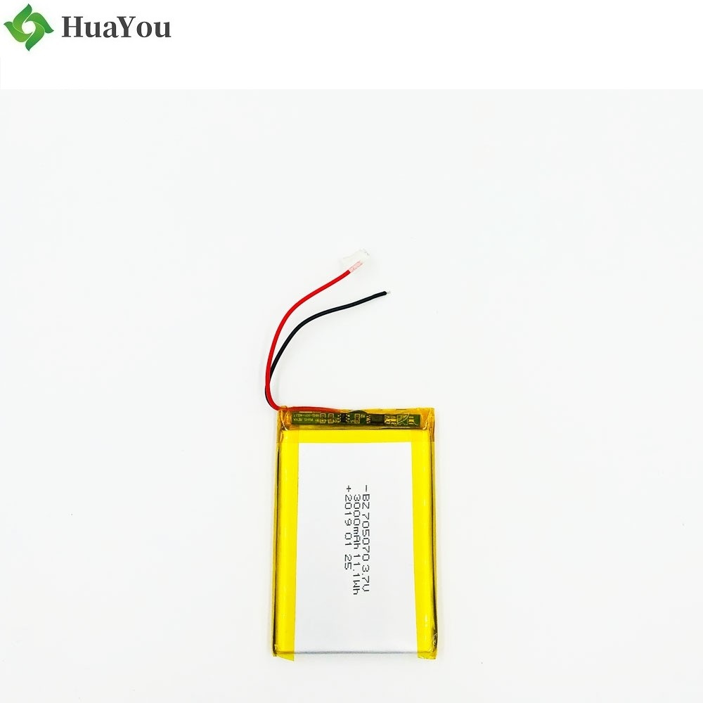 705070 3000mAh 3.7V Rechargeable Lipo Battery