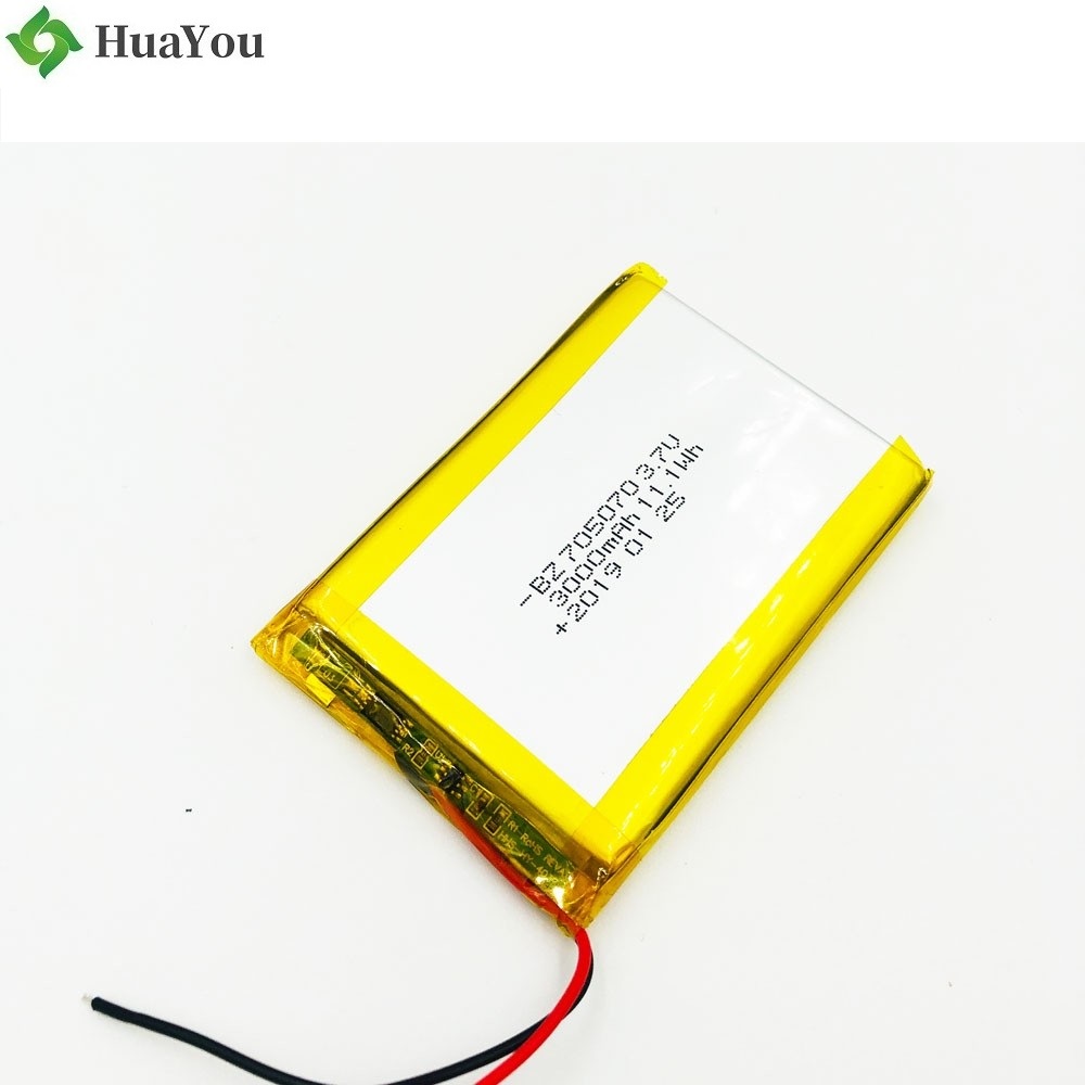 705070 3000mAh 3.7V Rechargeable Lipo Battery