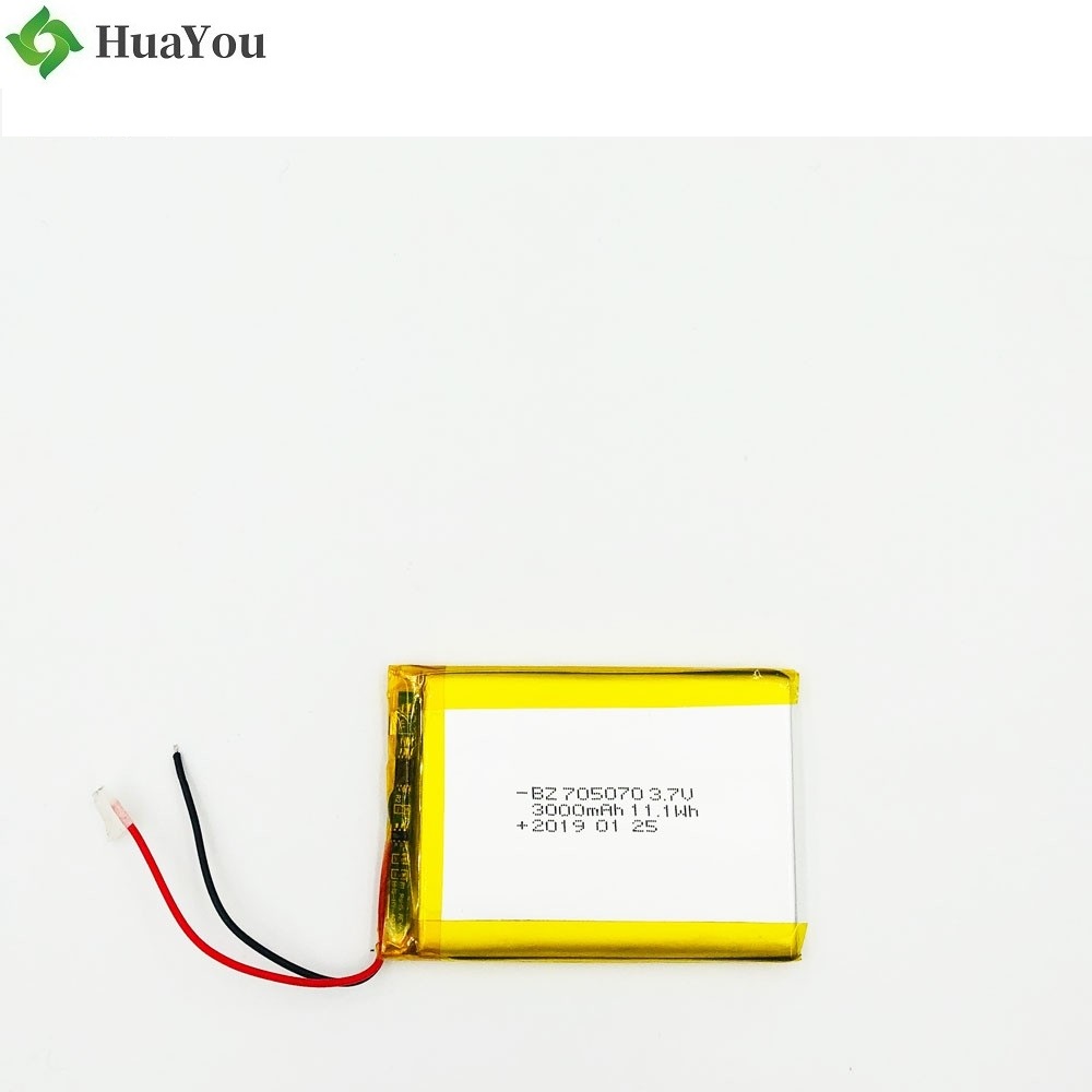 705070 3000mAh 3.7V Rechargeable Lipo Battery
