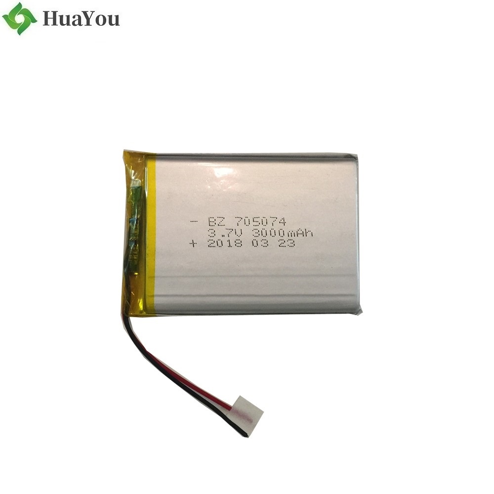 705074 3000mAh 3.7V Lipo Battery