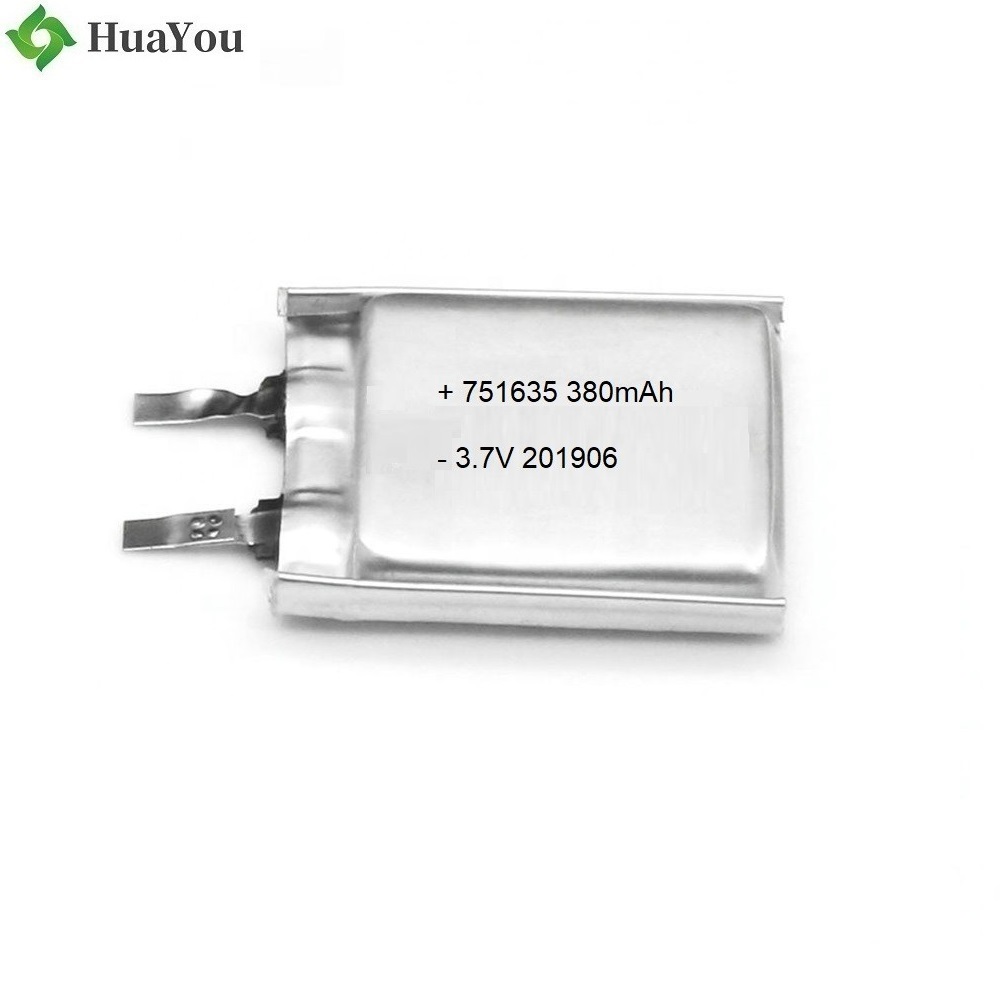751635 380mAh 3.7V Li-Polymer Battery