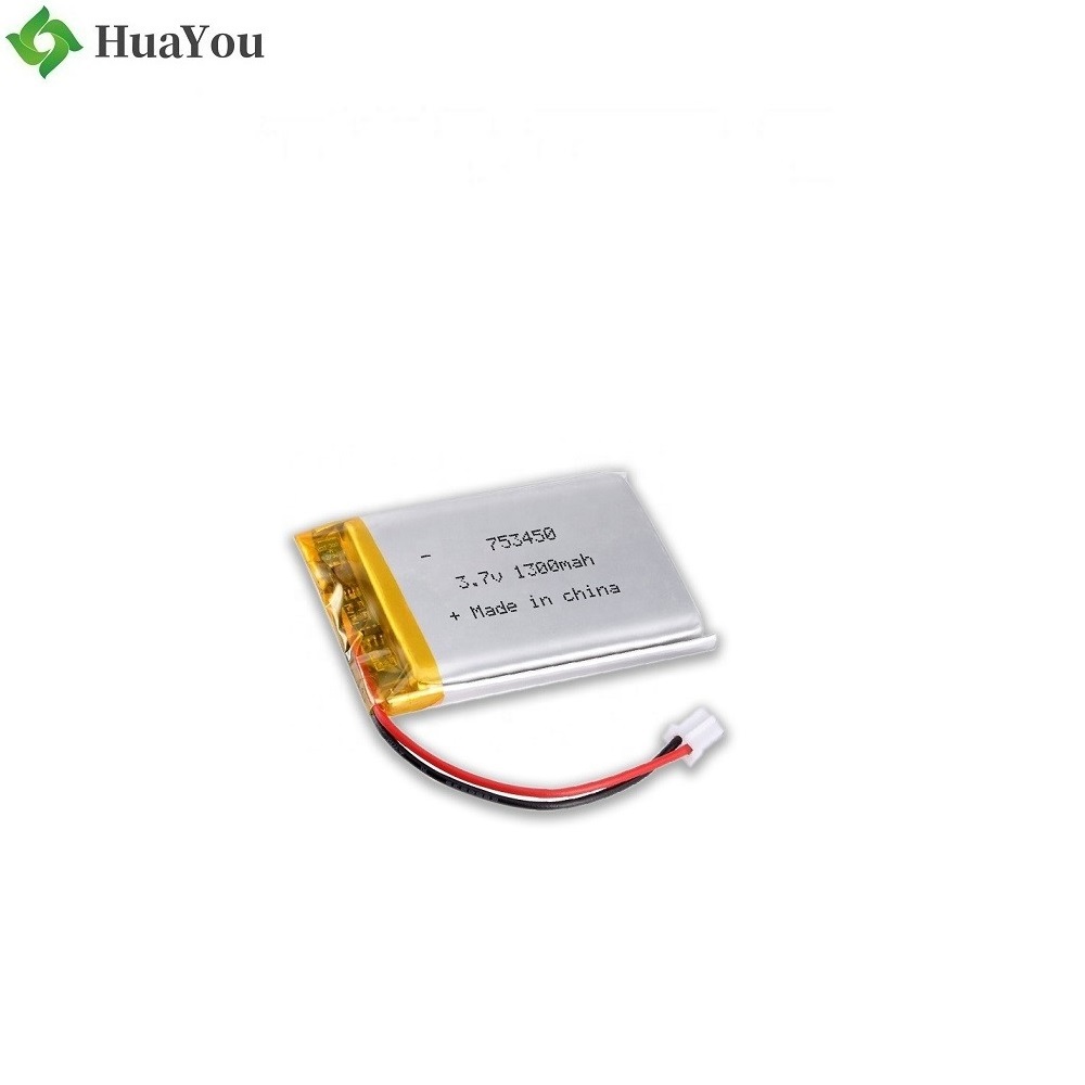 753450 1300mAh 3.7V LiPo Battery 