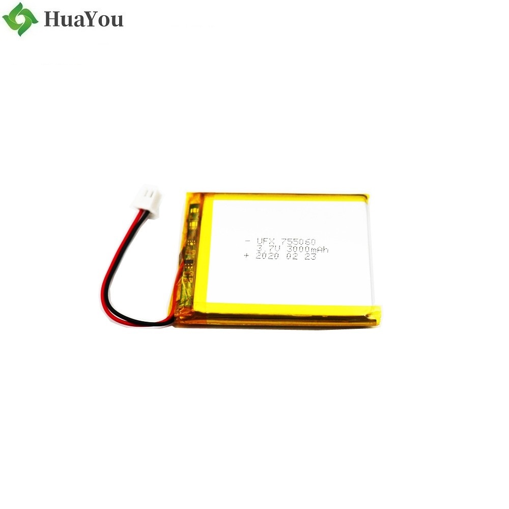 755060 3000mAh 3.7V Rechargeable Li-Polymer Battery