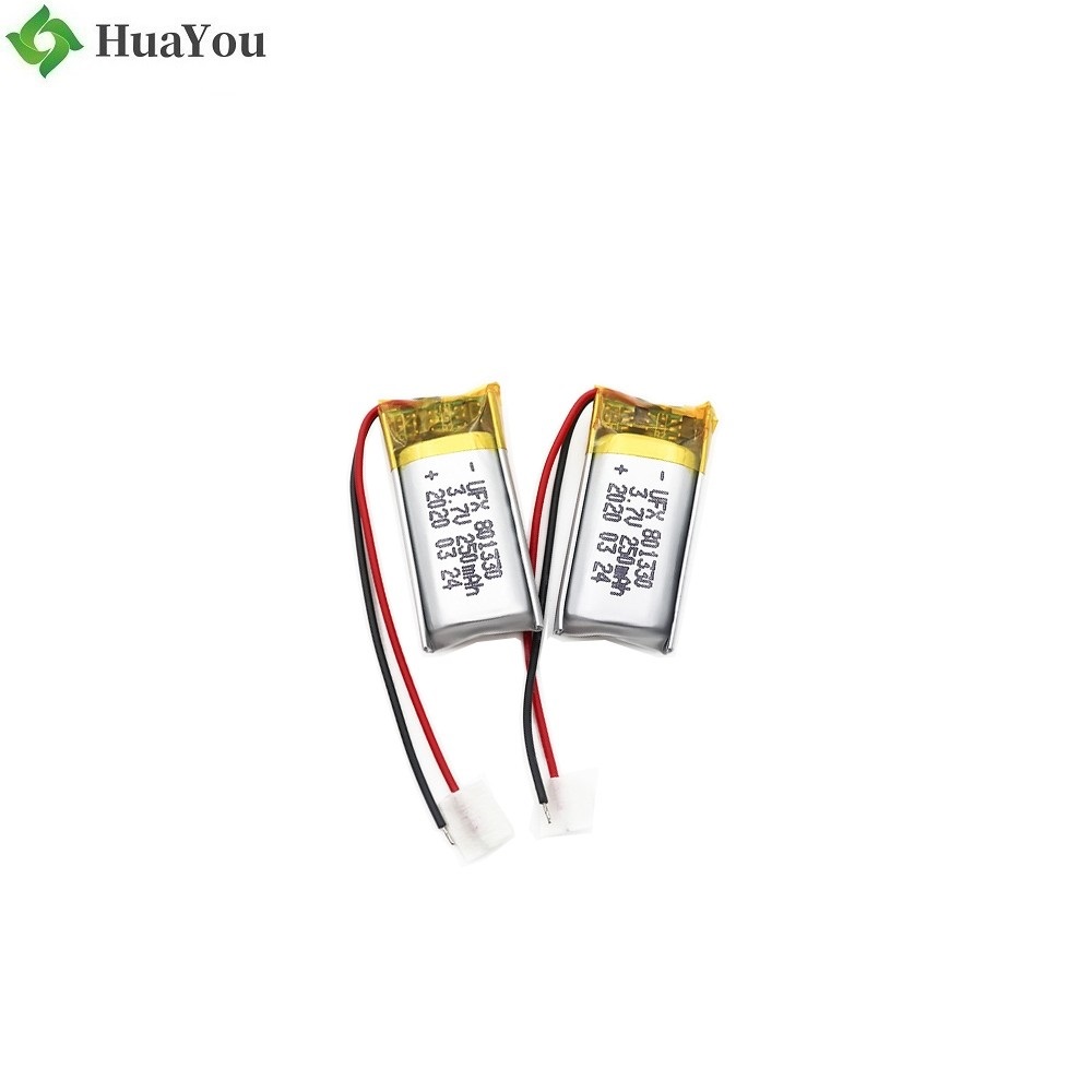 801330 250mAh 3.7V Lithium Polymer Battery 