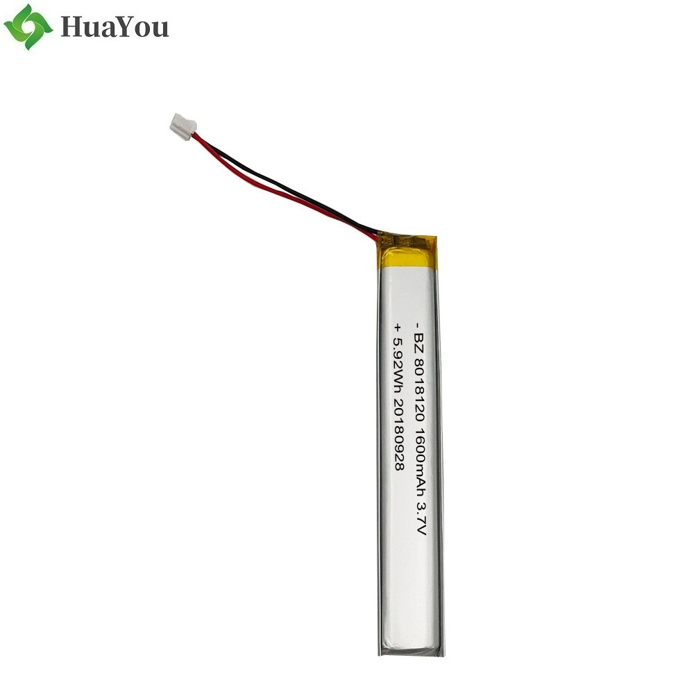 8018120 1600mAh 3.7V Lipo Battery