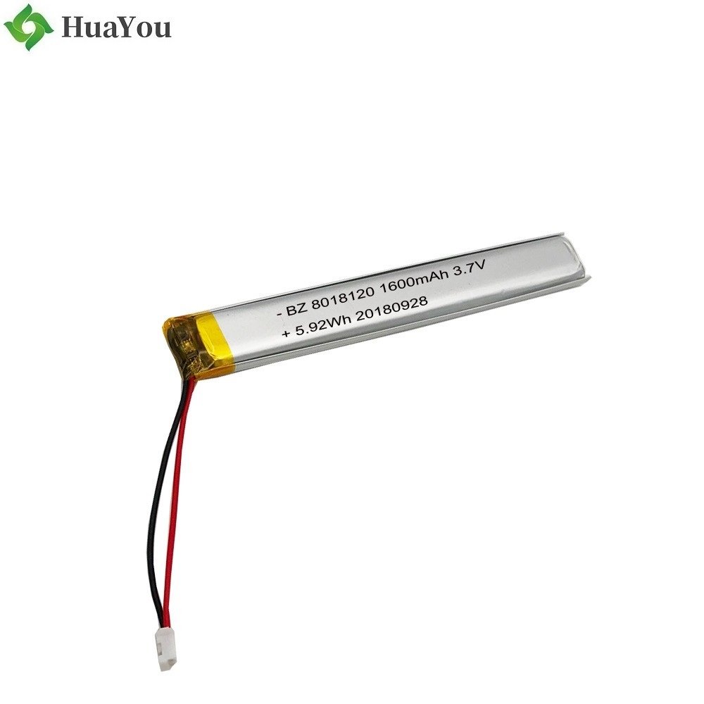 8018120 1600mAh 3.7V Lipo Battery