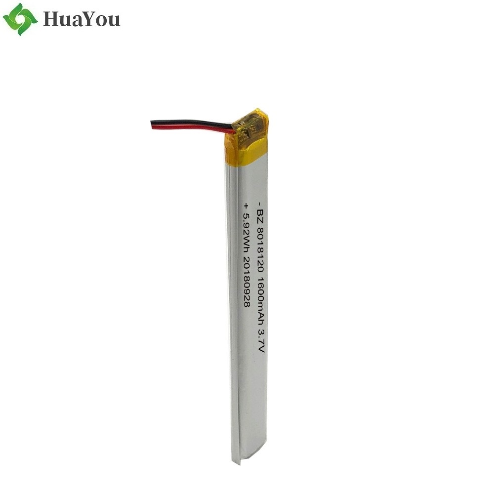 8018120 1600mAh 3.7V Lipo Battery