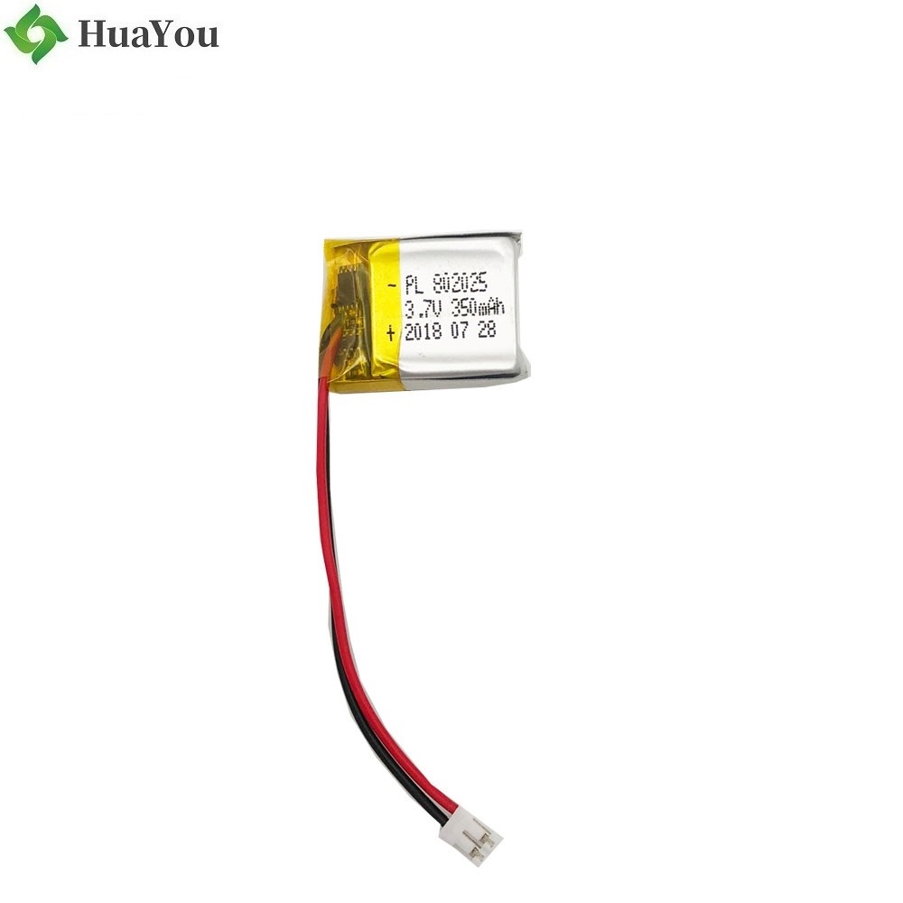 802025 350mAh 3.7V Rechargeable Li-polymer Battery