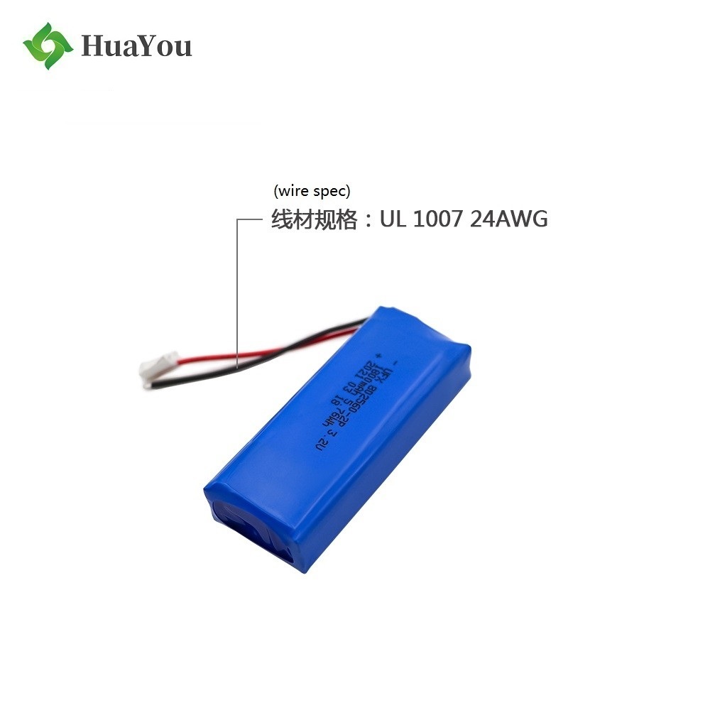 802560-2P 3.2V 1800mAh Lithium Iron Phosphate Battery