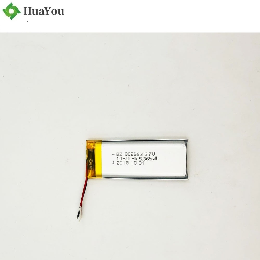 802563 1450mAh 3.7V Lipo Battery