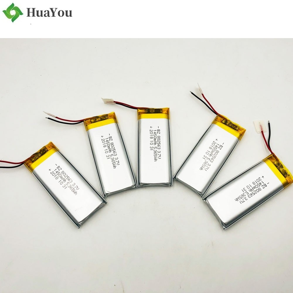 802563 1450mAh 3.7V Lipo Battery