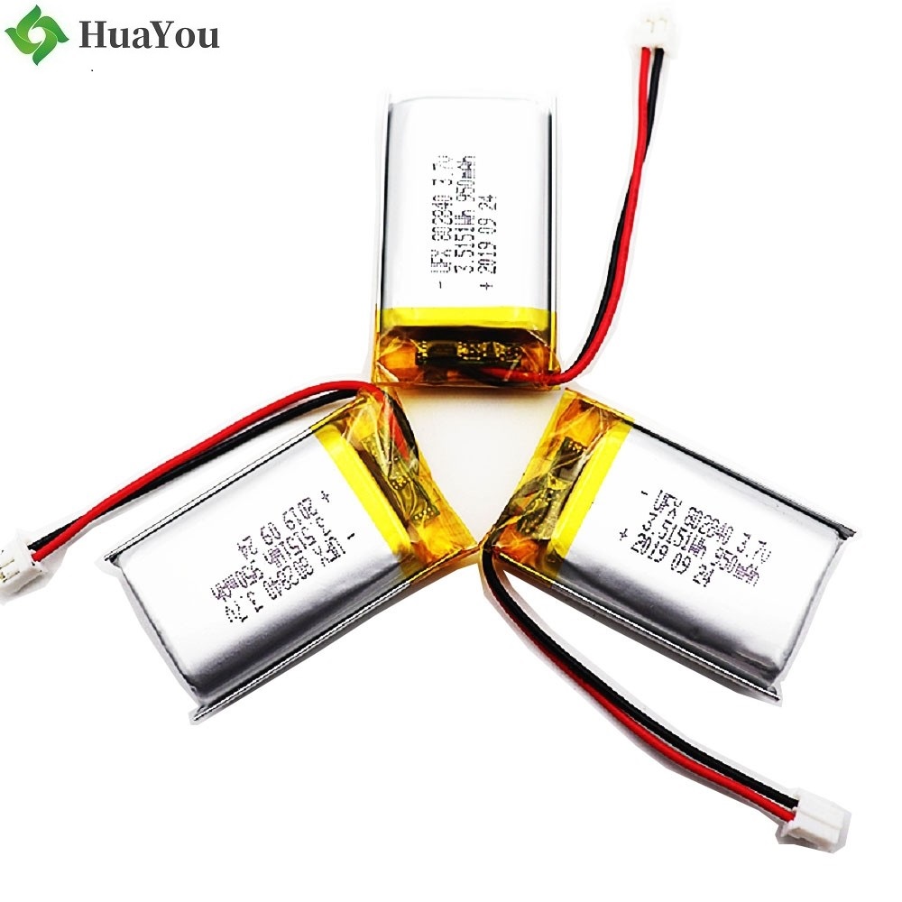 802840 3.7V 950mAh Li-Polymer Battery With Wire And Plug