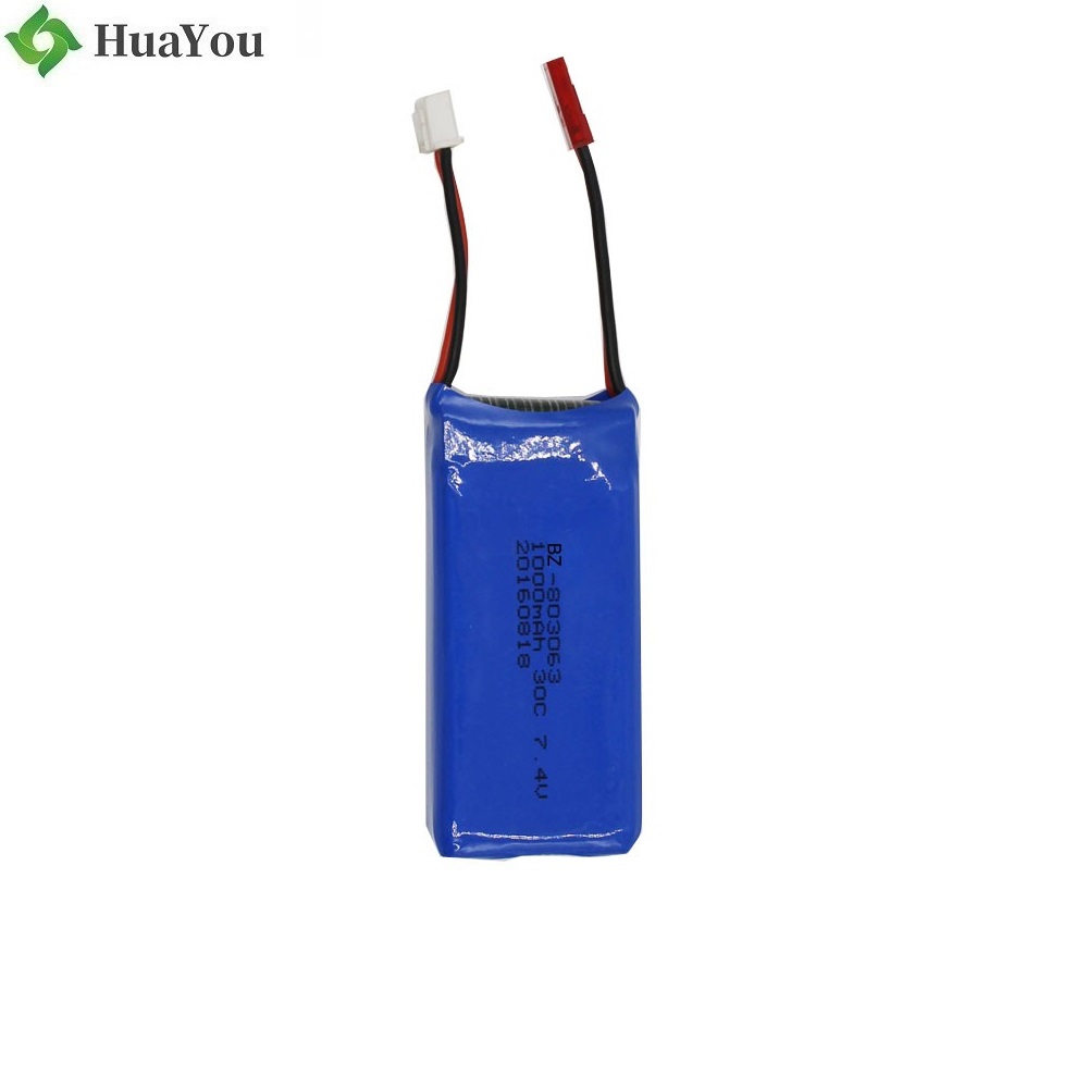 803063 1000mah 7.4V 30C Rechargeable LiPo Battery Pack