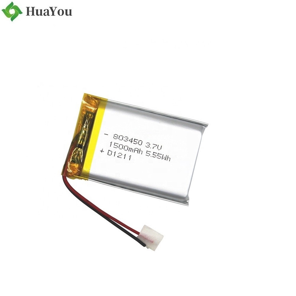 803450 3.7V 1500mAh Li-ion Battery with KC + UL Certificate