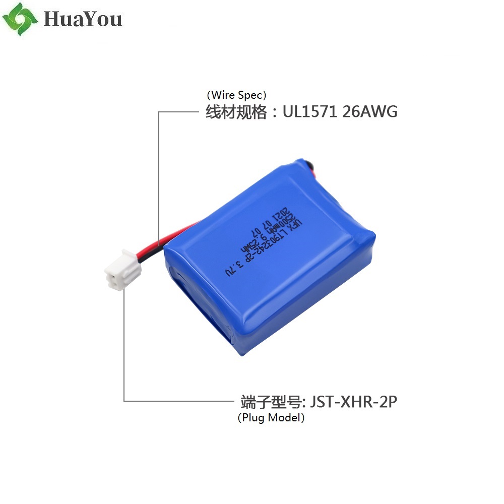 903242-2P 2500mAh 3.7V Polymer Li-ion Battery