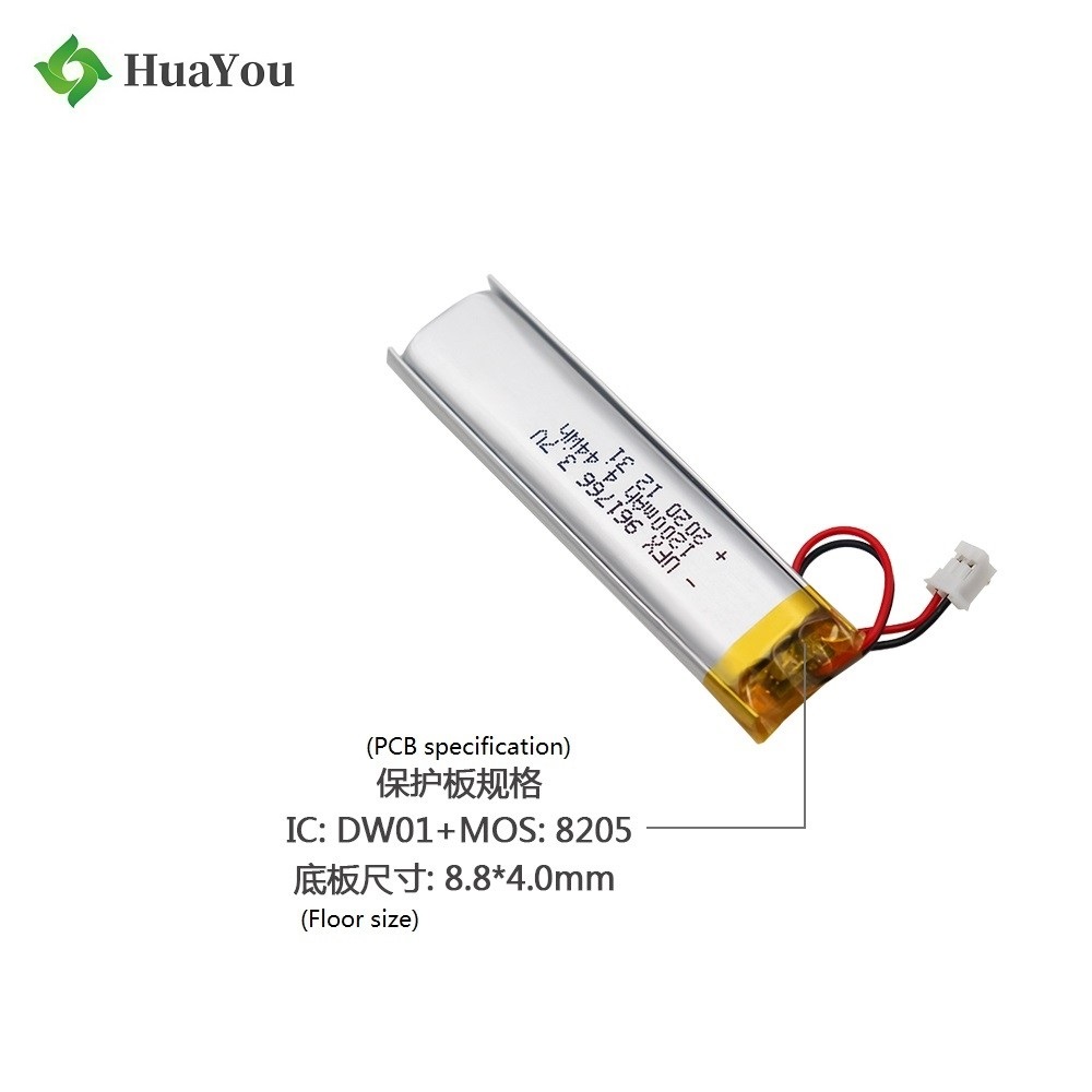 961766 1200mAh 3.7V Li-Polymer Battery