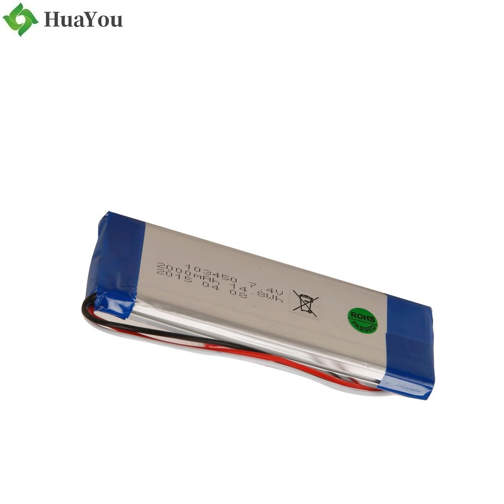 103450 2000mah 7.4V Rechargeable LiPo Battery 