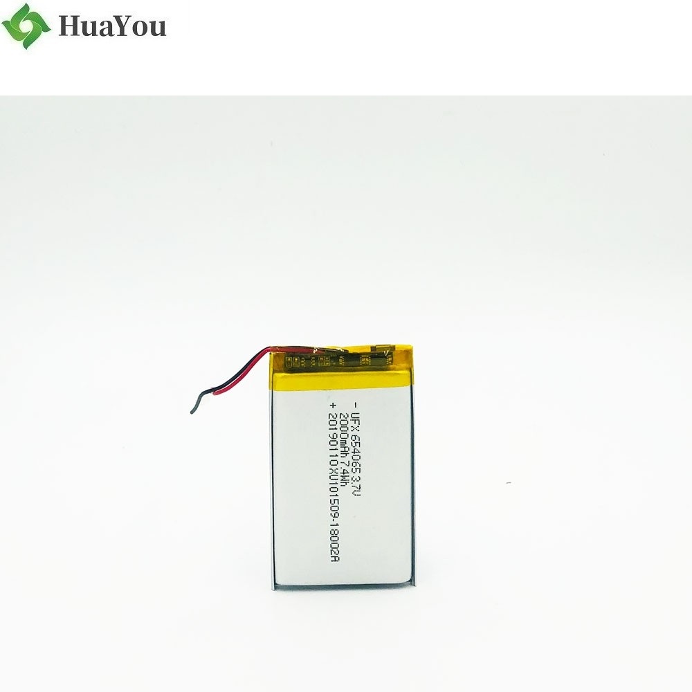 654065 2000mAh 3.7V Polymer Li-ion Battery