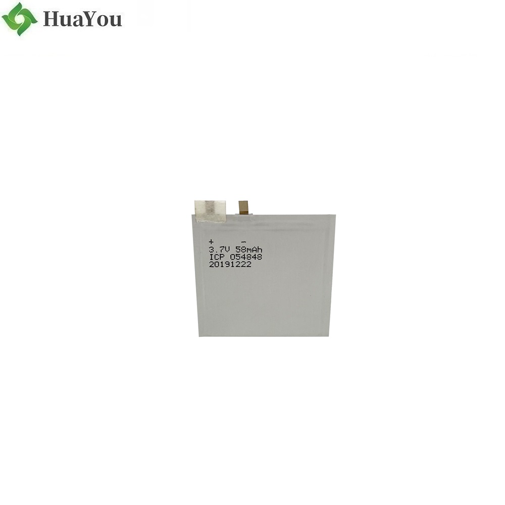 054848 3.7V 58mAh Rechargeable Cell