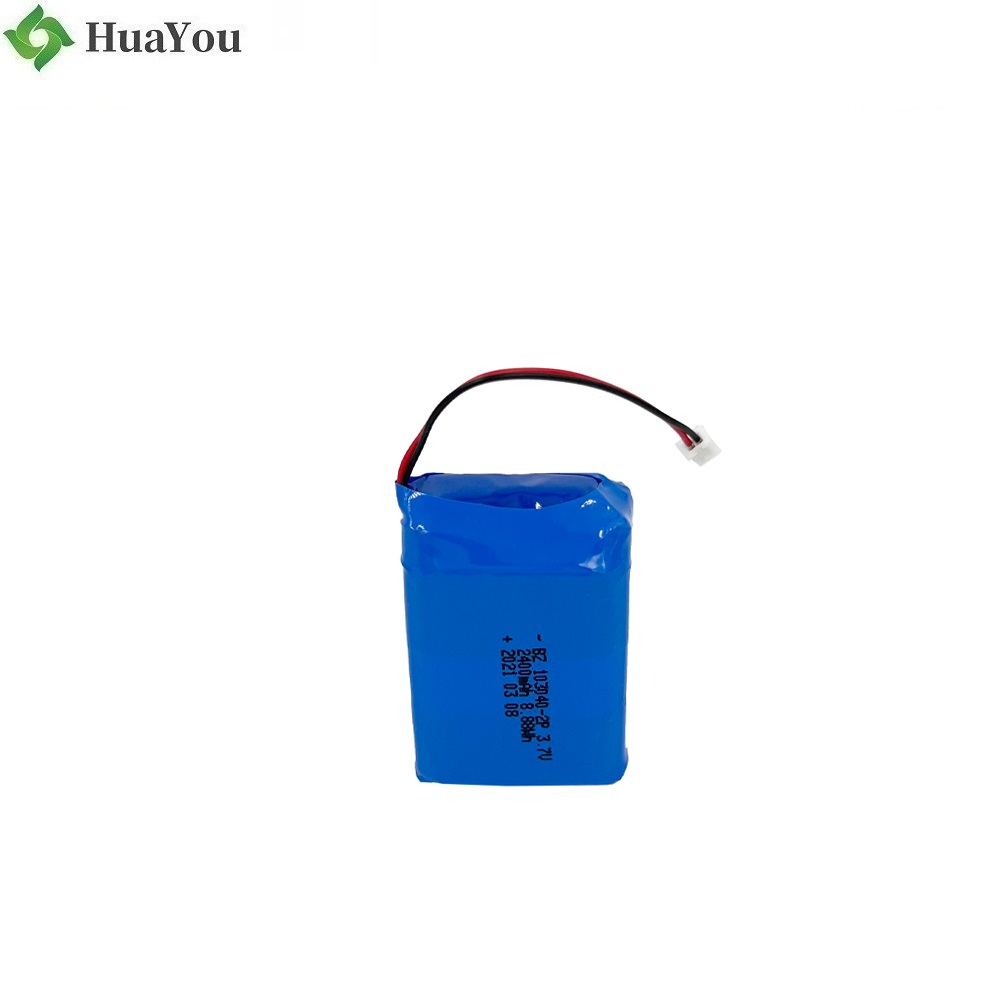 103040-2P 3.7V 2400mAh Li-ion Rechargable Battery Pack