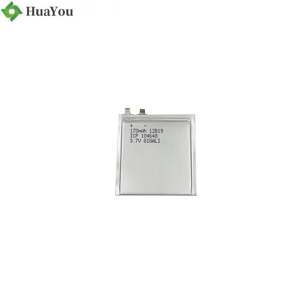 104648 3.7V 170mAh Li-polymer Battery