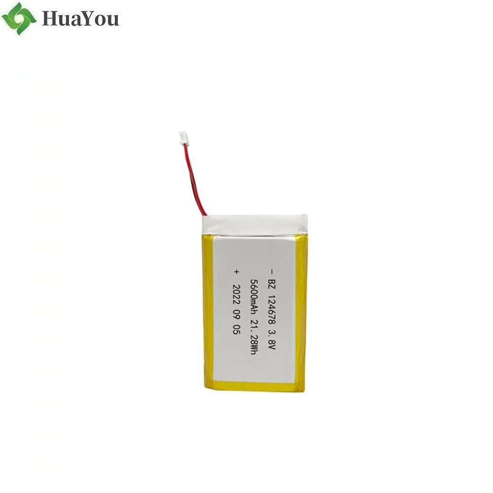 124678 3.8V 5600mAh Li-polymer Battery