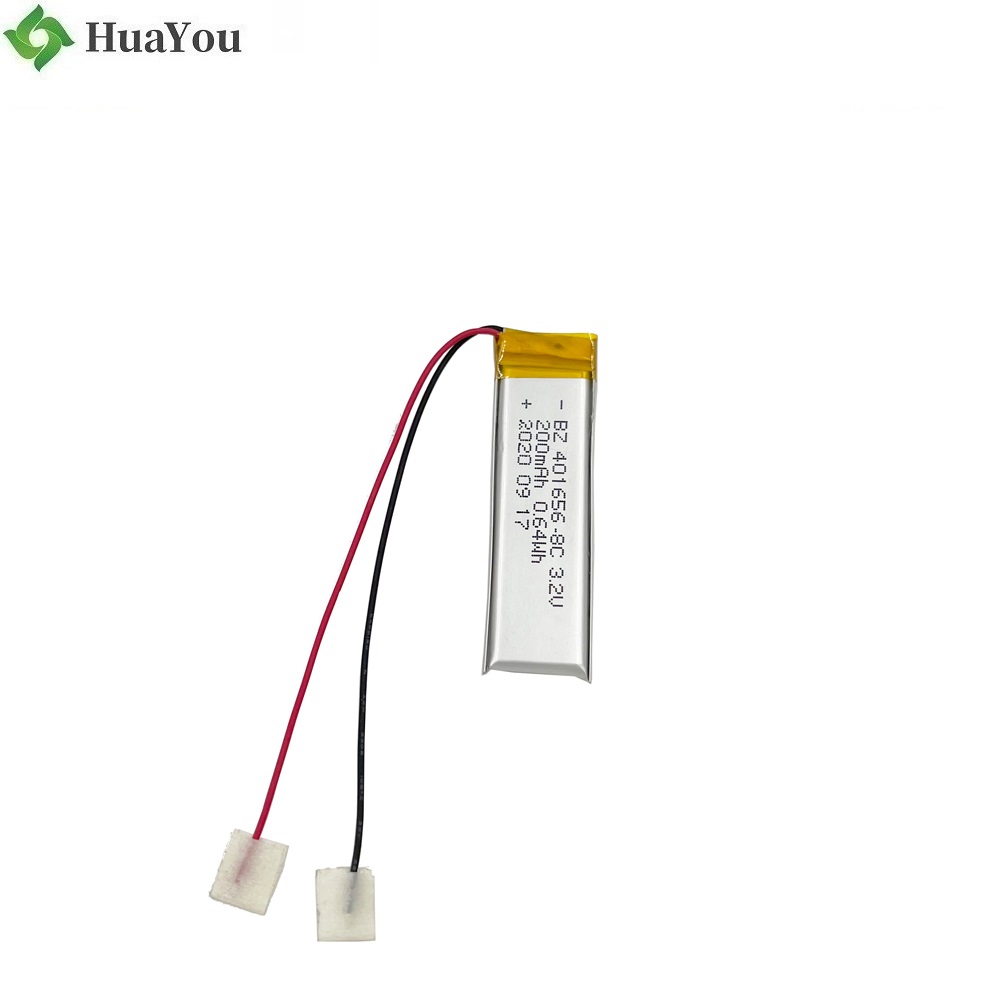 401656 3.2V 200mAh 8C Discharge LiFePO4 Battery