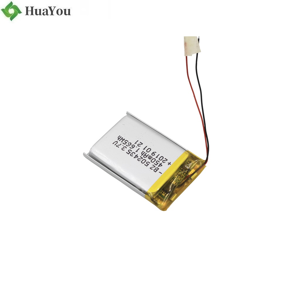 502435 3.7V 450mAh Li-polymer Battery