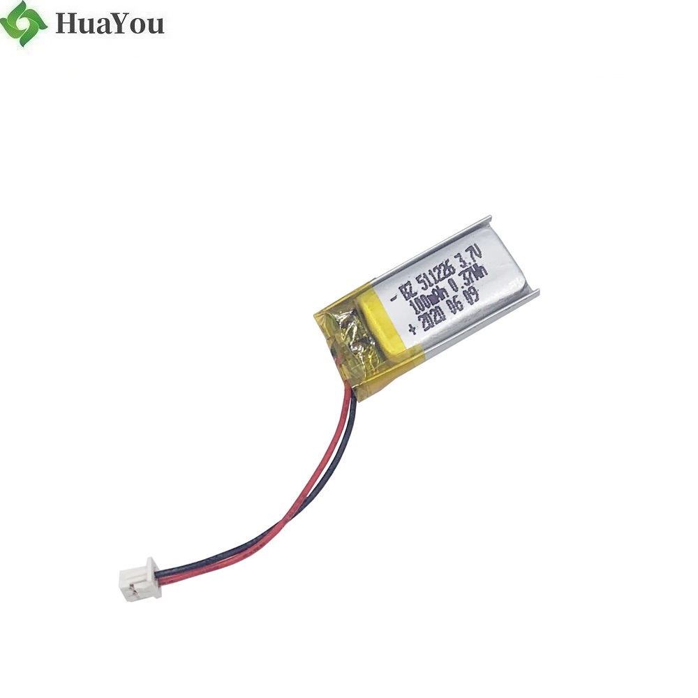 511226 3.7V 100mAh Li-ion Polymer Battery With MSDS