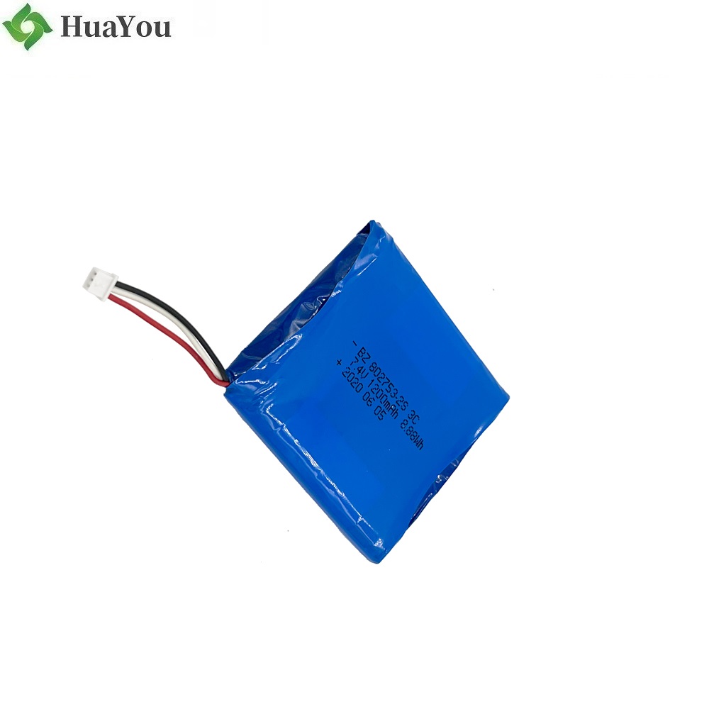 454065-1P2S 7.4V 1300mAh 3C Rate Li802753-2S 7.4V 1200mAh 3C Discharge Lipo Battery Pack-ion Polymer Battery Pack