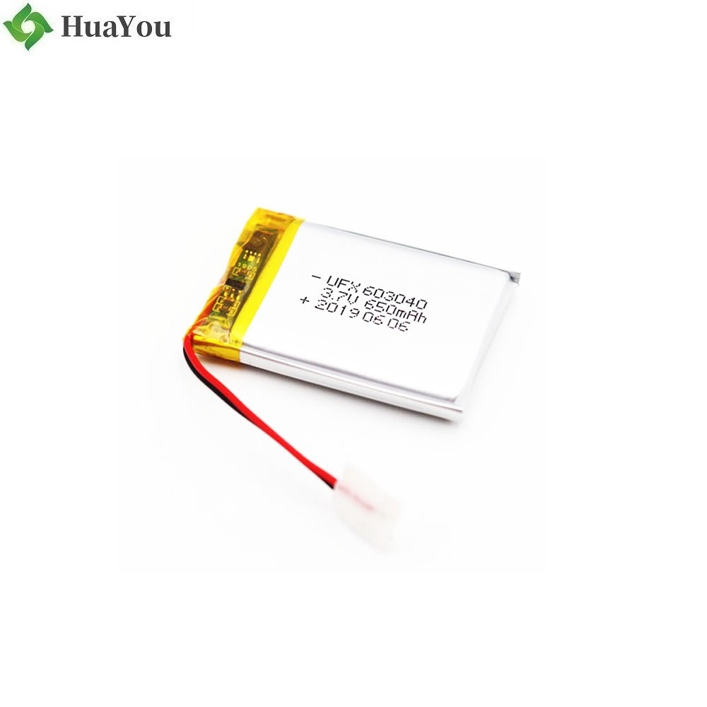 603040 650mAh 3.7V Li Polymer Battery