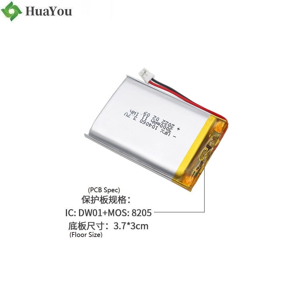 104060 3.7V 3000mAh Li-polymer Battery