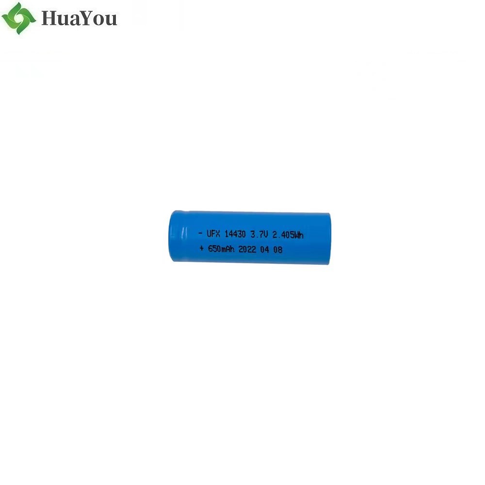 14430 3.7V 650mAh Battery