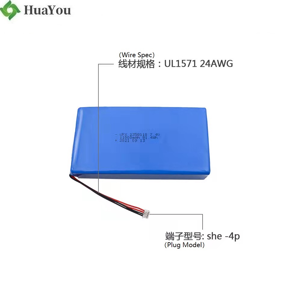 2358110 7.4V 11000mAh Li-ion Polymer Battery